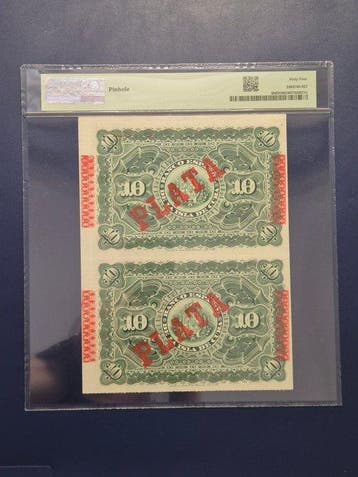 Spaanse Kolonie. - 2 x 10 Pesos - 1896 - Uncut Pair - Pick