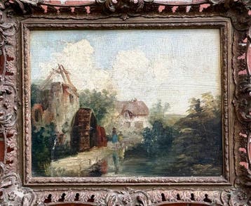 Continental School (XVIII) - Watermill With Cottage And
