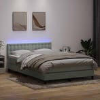 vidaXL Boxspring met matras en LED fluweel lichtgrijs, Verzenden, Nieuw