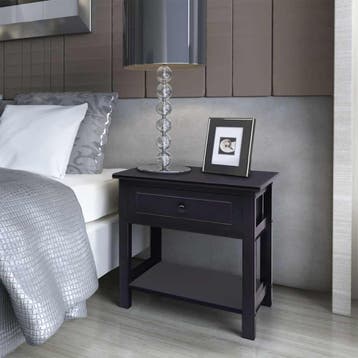 vidaXL Nachtkastjes 2 st hout zwart, Huis en Inrichting, Verzenden, Nieuw