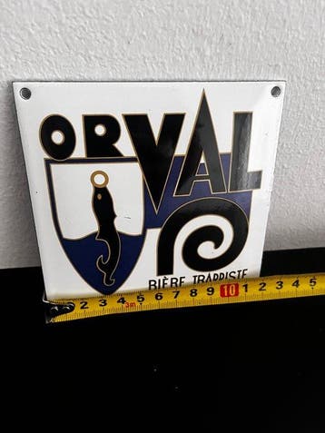 Orval – Emaille reclamebord / brouwerijbord – Trappistenbier, Antiquités & Art