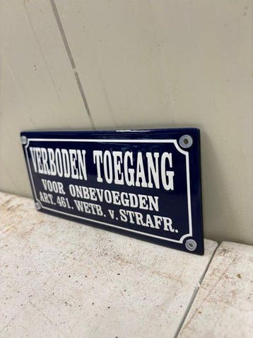 Emaille Waarschuwingsbord – Verboden Toegang voor