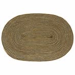 vidaXL Tapijt Natuurlijk en zwart 122 x 183 cm Jute, Verzenden