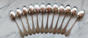 Dessertservies (12) - .800 zilver - 12 theelepels zilver 800