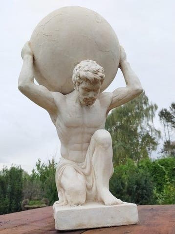 sculptuur, atlas - 70 cm - mgo polystone