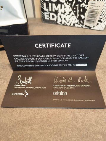 Ortofon - Concorde Nightclub MK II Cocoon Édition limitée, Nieuw