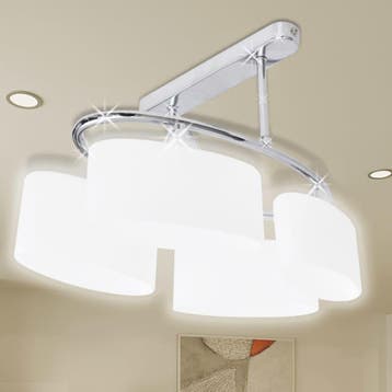 vidaXL Plafondlamp met ellips glazen kapjes (4 x E14), Verzenden, Nieuw