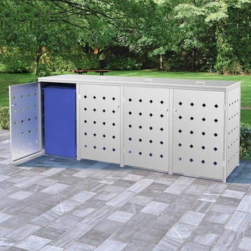vidaXL Containerberging vierdubbel 240 L roestvrij staal, Doe-het-zelf en Bouw, Verzenden