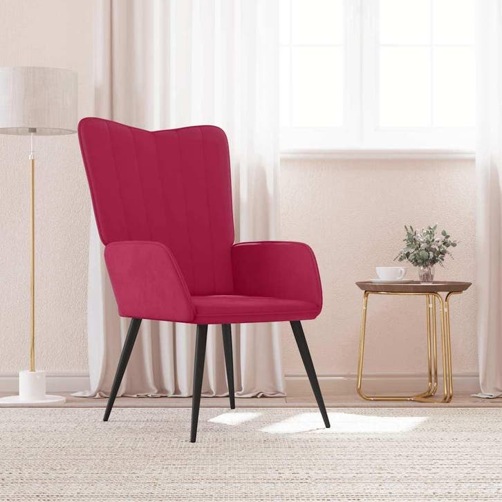 vidaXL Relaxstoel fluweel wijnrood, Huis en Inrichting, Fauteuils, Nieuw, Verzenden