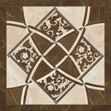 VERSACE Fondo intarsio Crema/Marrone 78x78 Hoogglans /, Ophalen of Verzenden, Nieuw