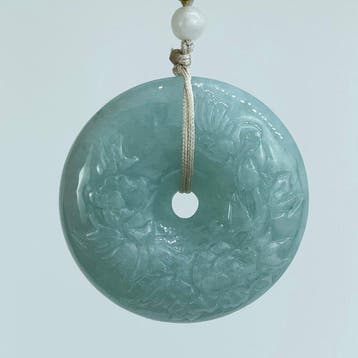 NGTC-gecertificeerde jadeiet Donut-hanger - Hoogte: 40 mm -