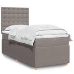 vidaXL Boxspring met matras stof taupe 90x190 cm, Verzenden
