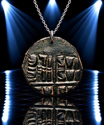 Byzantijns Brons Het Heilige Medaillon Devotionele