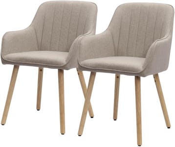 HMLuxury 2 eetkamerstoelen met armleuningen, stoffen bekledi, Huis en Inrichting, Verzenden, Nieuw