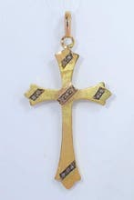 Zonder minimumprijs - Hanger - 18 karaat Geel goud - Parel -