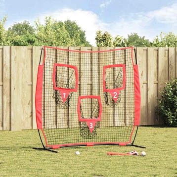 vidaXL Honkbaloefennet Zwart 214,5 x 89,5 x 181 cm Polyester, Sports & Fitness, Baseball & Softball, Verzenden