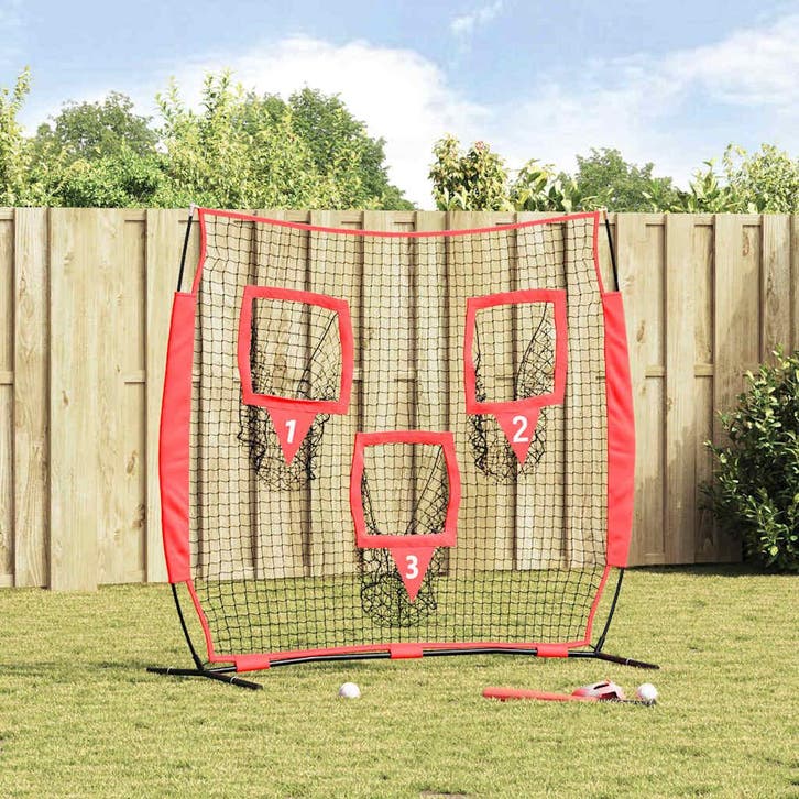 vidaXL Honkbaloefennet Zwart 214,5 x 89,5 x 181 cm Polyester, Sports & Fitness, Baseball & Softball, Envoi