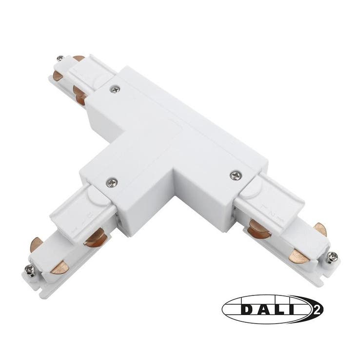 3-Fase Rail DALI T-Vorm Connector Right Outside Wit, Huis en Inrichting, Lampen | Plafondlampen, Nieuw, Verzenden