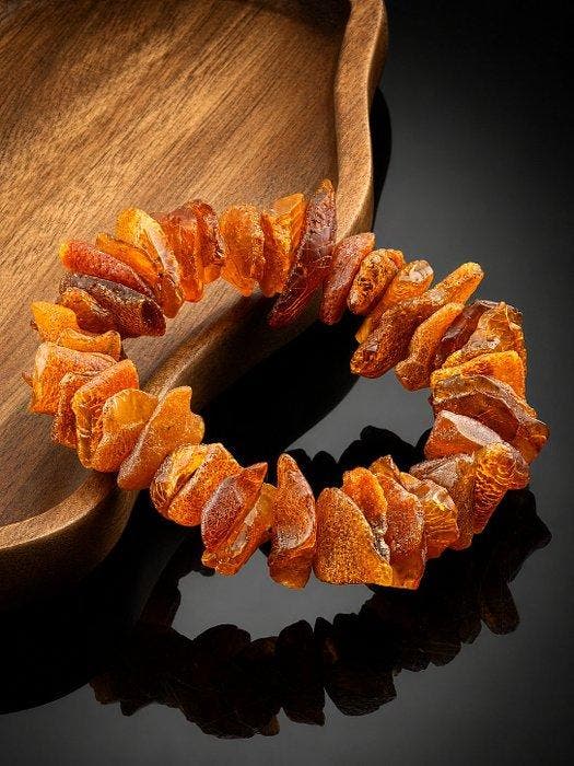 Ambre - Natural Baltic Amber Bracelet – Unpolished Cognac, Antiek en Kunst, Curiosa en Brocante