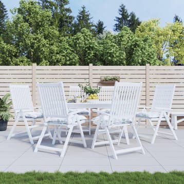 vidaXL Stoelkussens 6 st 50x50x7 cm stof bladpatroon, Huis en Inrichting, Verzenden, Nieuw