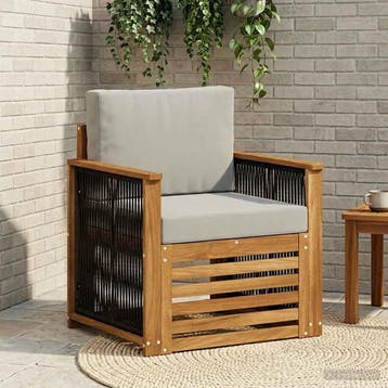 vidaXL Buiten Midden Sofa Naturel, Verzenden, Nieuw