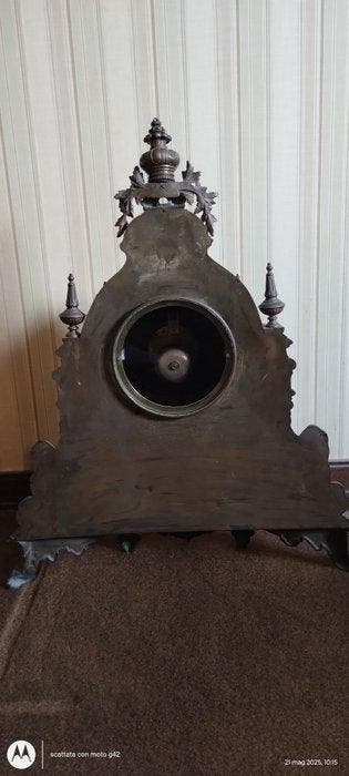 Pendule - Brons, Messing - 1850-1900, Antiek en Kunst, Antiek | Klokken