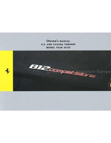 2022 FERRARI 812 COMPETIZIONE INSTRUCTIEBOEKJE ENGELS (USA), Ophalen of Verzenden