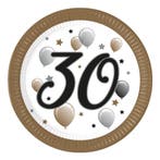 30 Jaar Borden Papier 23cm 8st, Verzenden, Nieuw