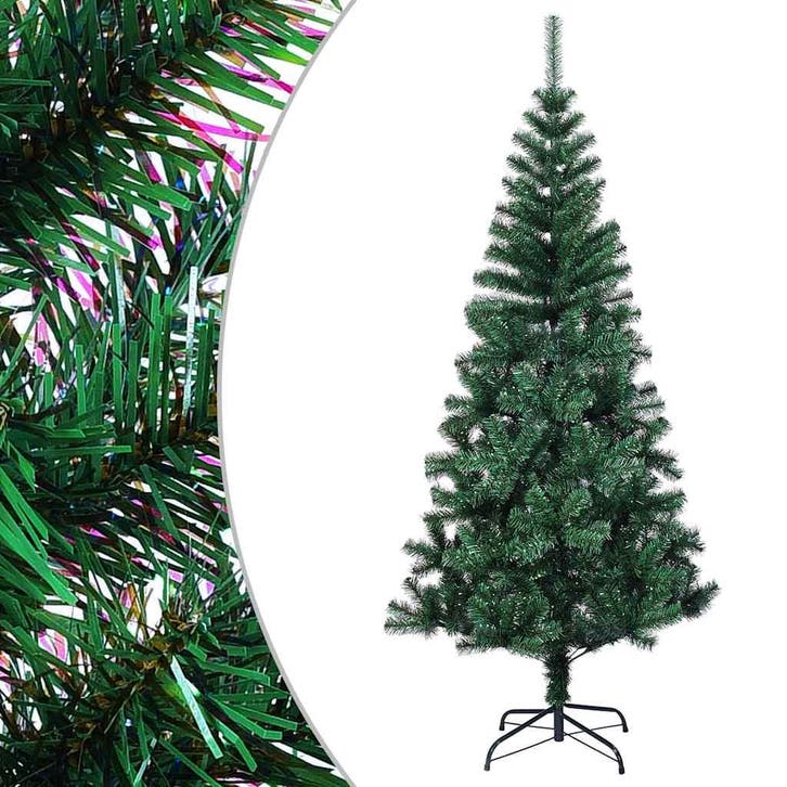 vidaXL Kunstkerstboom met iriserende uiteinden 120 cm PVC, Divers, Noël, Envoi