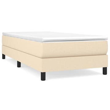 Boxspring 80x200 cm cremekleurig - Stijlvolle upgrade voo..., Eenpersoons, Verzenden, Zo goed als nieuw, 80 cm