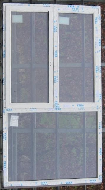 pvc raam , chassis , venster 143 x 256  wit / antraciet, 75 tot 150 cm, Kunststof, Raamkozijn, Nieuw