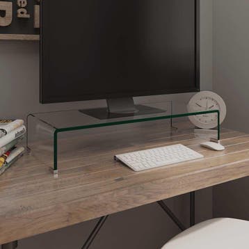 vidaXL Tv-meubel/monitorverhoger transparant 70x30x13 cm, Verzenden
