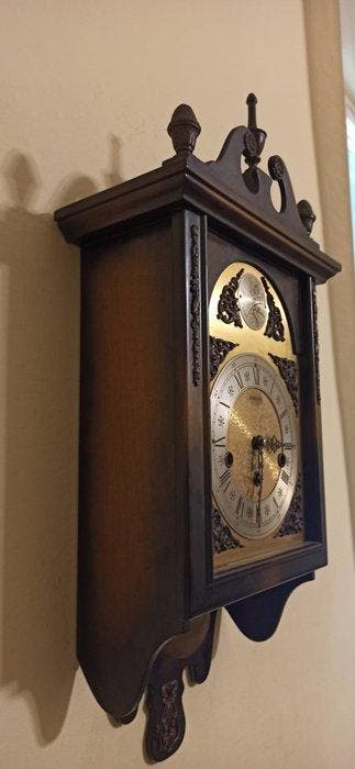 Pendule à balancier - Franz Hermle - Bois, Laiton -, Antiquités & Art, Antiquités | Horloges