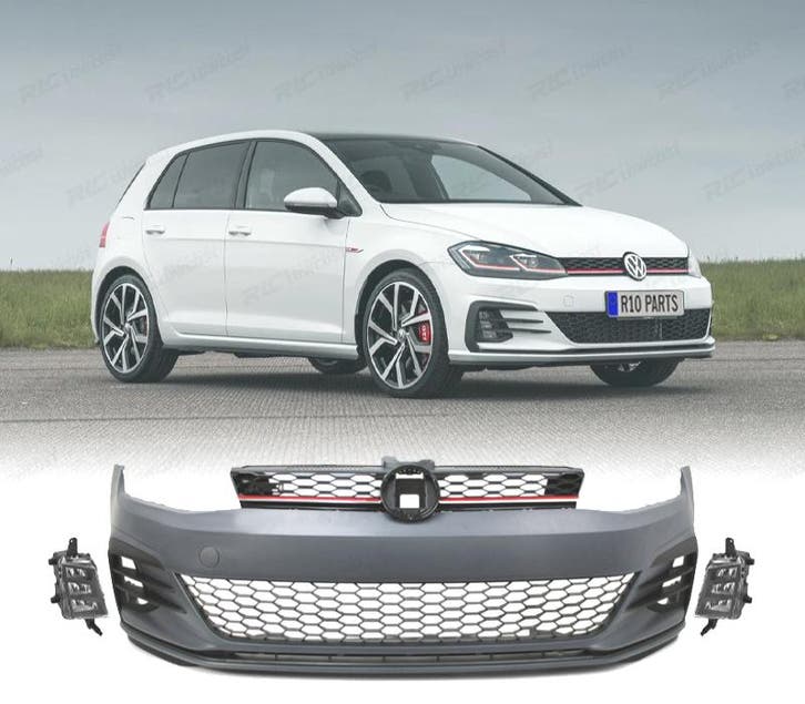 PARE-CHOCS AVANT VOLKSWAGEN VW GOLF 7.5 17-20 LOOK GTI + FEU, Auto-onderdelen, Carrosserie, Verzenden