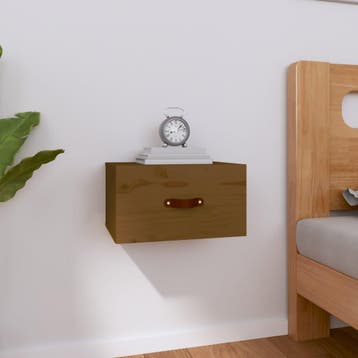 vidaXL Nachtkastje wandgemonteerd 40x29,5x22 cm honingbruin, Verzenden