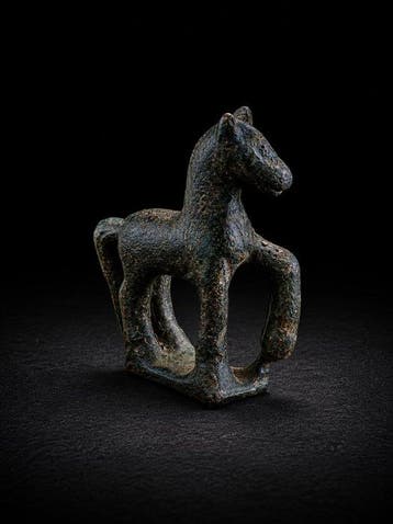 Oud-Romeins, Keizerrijk Gepatineerd brons Figuur - 4 cm, Antiek en Kunst