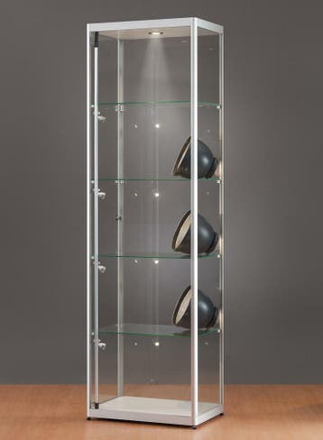 *TIP*  Luxe vitrinekast aluminium 60 cm met LED-verlichting, Ophalen of Verzenden