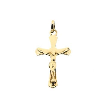 Gouden hanger van een kruis met corpus. (Hanger of bedel), Ophalen of Verzenden