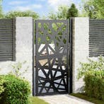 vidaXL Poort met lichtontwerp 100x175 cm staal zwart, Verzenden, Nieuw