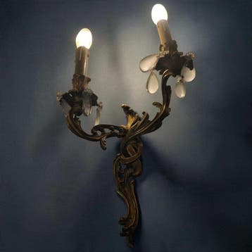 French Rococo Style - Applique murale - Bronze doré