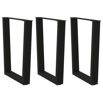 3x Zwarte V-poten staal | Tweede kansje, OP = OP!, Tafelpoot, 50 tot 100 cm, Verzenden, 50 tot 100 cm