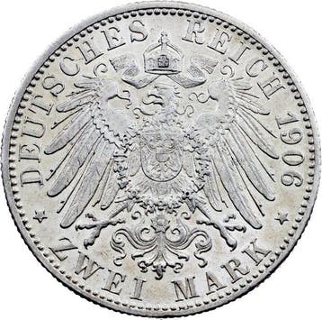 Duitsland, keizerrijk Wilhelm II. 2 Mark 1906 / Württemberg