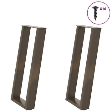 vidaXL Console tafelpoten 2st U-vormig 38x(72-73)cm staal, Huis en Inrichting, Tafelonderdelen, Verzenden, Nieuw