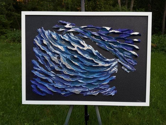 Maria Ruisi - Silver Drift, Antiquités & Art, Art | Peinture | Moderne