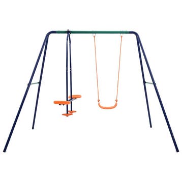 vidaXL Schommelset met 3 zitjes staal, Kinderen en Baby's, Verzenden, Nieuw