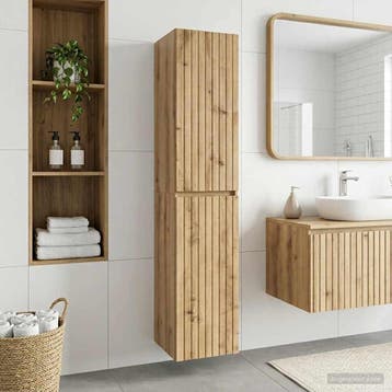 vidaXL Wandgemonteerde Badkamerkast Artisanaal eiken, Huis en Inrichting, Verzenden, Nieuw