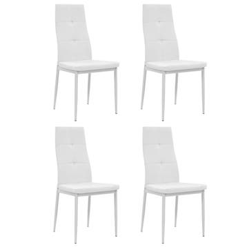 vidaXL Eetkamerstoelen 4 st kunstleer wit, Huis en Inrichting, Stoelen, Verzenden, Nieuw