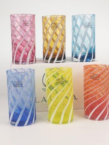 Secoloventesimo - Drinkservies (6) - Muranoglas - 6 geblazen