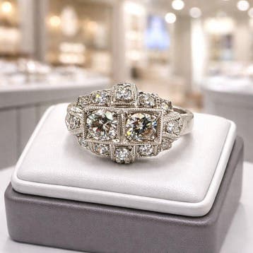 Bague Platine Diamant (Naturelle) - Diamant, Handtassen en Accessoires, Ringen, Nieuw