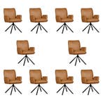 Set van 10 Leren draaibare eetkamerstoelen Elite - Granada, Ophalen of Verzenden